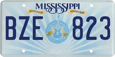 MS license plate BZE823