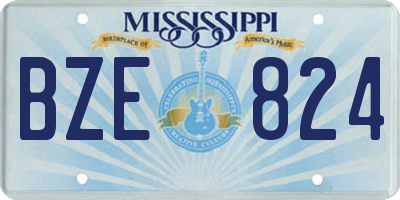 MS license plate BZE824