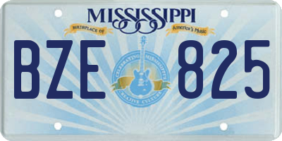 MS license plate BZE825
