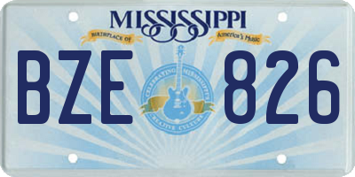 MS license plate BZE826
