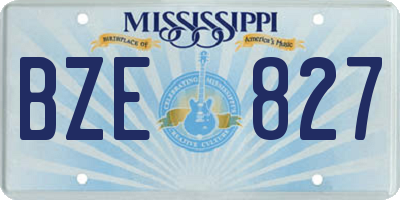 MS license plate BZE827