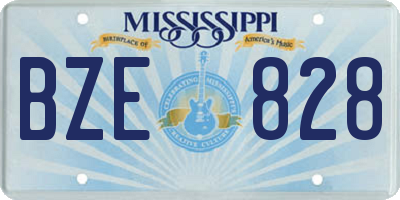 MS license plate BZE828