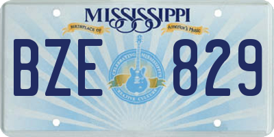 MS license plate BZE829