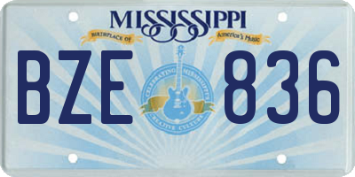 MS license plate BZE836