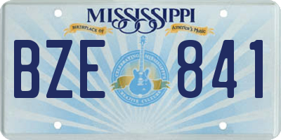 MS license plate BZE841