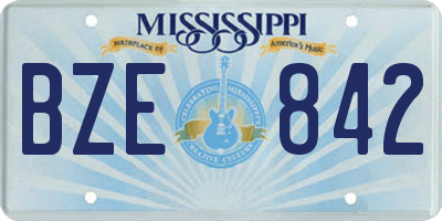 MS license plate BZE842