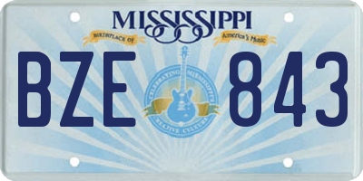 MS license plate BZE843