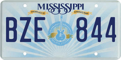 MS license plate BZE844