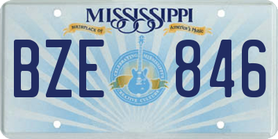 MS license plate BZE846