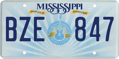 MS license plate BZE847