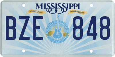 MS license plate BZE848