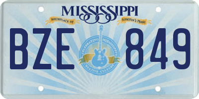 MS license plate BZE849