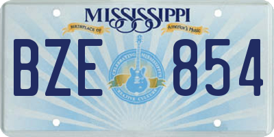 MS license plate BZE854