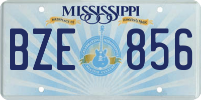 MS license plate BZE856