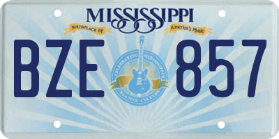 MS license plate BZE857