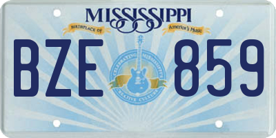MS license plate BZE859