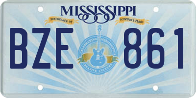 MS license plate BZE861