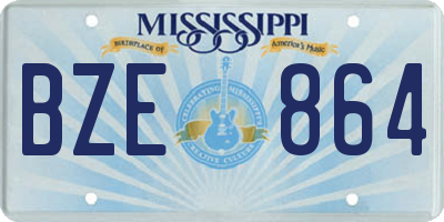 MS license plate BZE864