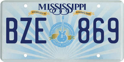 MS license plate BZE869