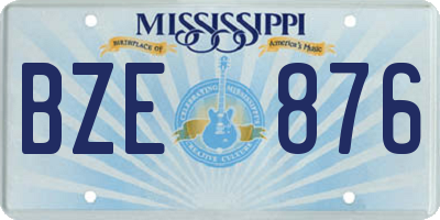 MS license plate BZE876