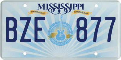 MS license plate BZE877