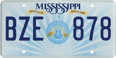 MS license plate BZE878