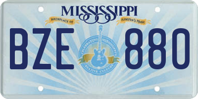 MS license plate BZE880