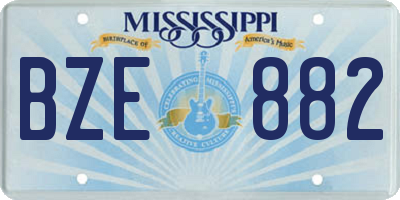 MS license plate BZE882