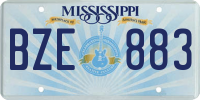 MS license plate BZE883