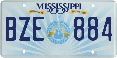 MS license plate BZE884