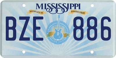 MS license plate BZE886