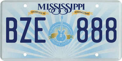 MS license plate BZE888