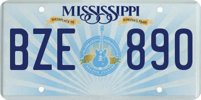 MS license plate BZE890