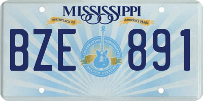 MS license plate BZE891
