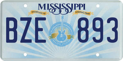 MS license plate BZE893