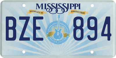 MS license plate BZE894