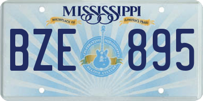 MS license plate BZE895