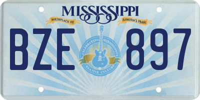 MS license plate BZE897