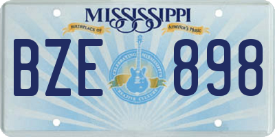 MS license plate BZE898