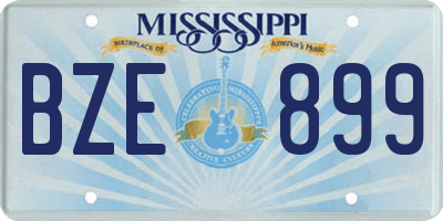 MS license plate BZE899