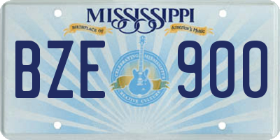 MS license plate BZE900