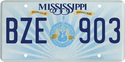 MS license plate BZE903