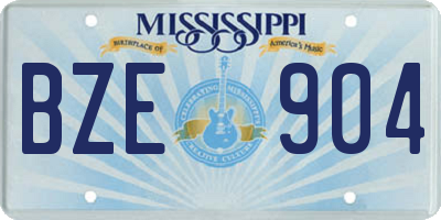 MS license plate BZE904
