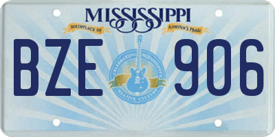 MS license plate BZE906