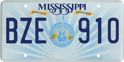 MS license plate BZE910