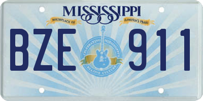 MS license plate BZE911