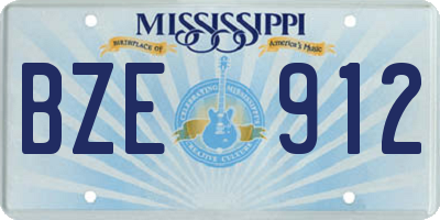 MS license plate BZE912