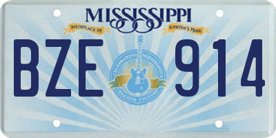 MS license plate BZE914