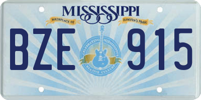 MS license plate BZE915