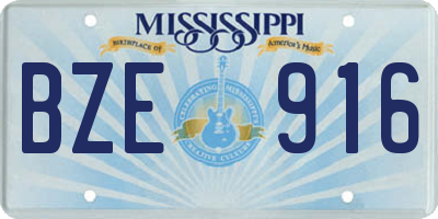 MS license plate BZE916